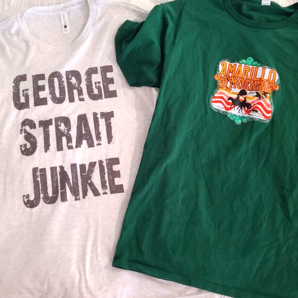 Geoege Strait Country Music Graphic Tees Set Of 2